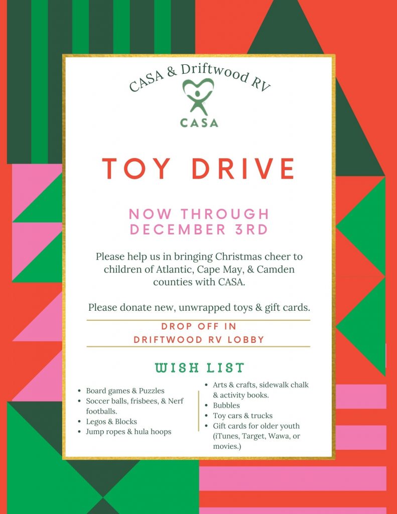 Holiday Toy Drive for CASA of Atlantic, Cape May, & Camden Counties